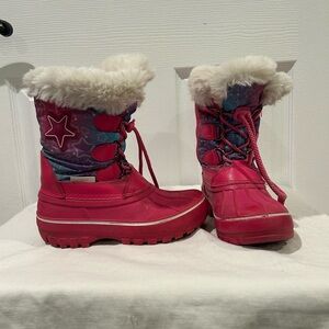 Nova Mountain Girls Sz 13 Pink Light Up Faux Shearling Lined Winter Snow Boots